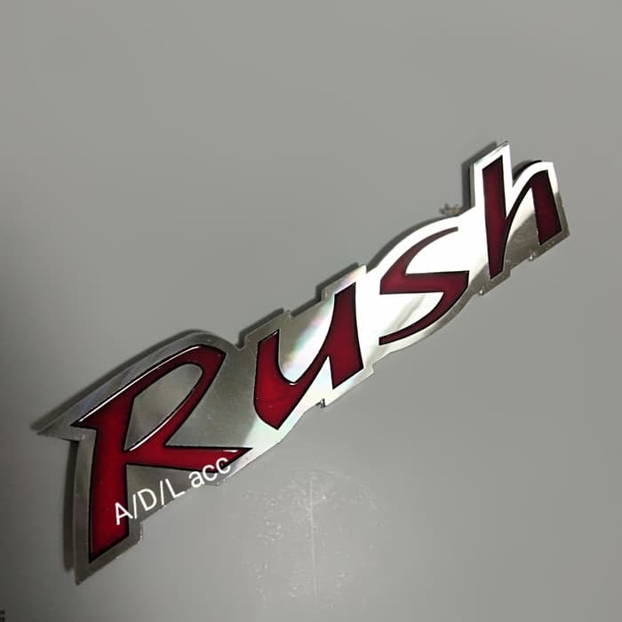 emblem stiker STICKER mobil toyota LOGO RUSH / ALL NEW RUSH plat keras merah + PLATINUM SILVER