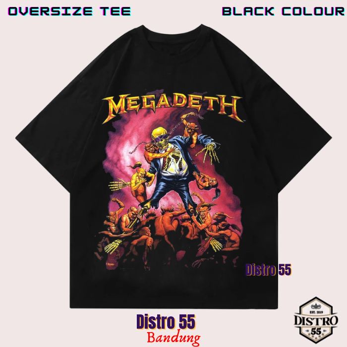 KAOS BAND MEGADETH VINTAGE TSHIRT (OVERSIZED TEE) / TSHIRT BAND MEGADETH KAOS OVERSIZE DARK GREY