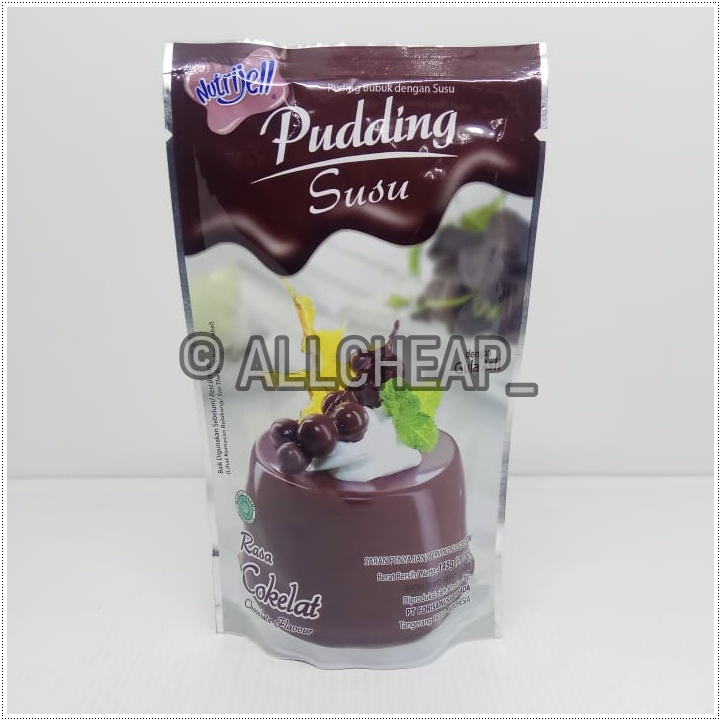 nutrijel PUDING susu rasa COKLAT chocolate flavour 145gr (5.11oz)