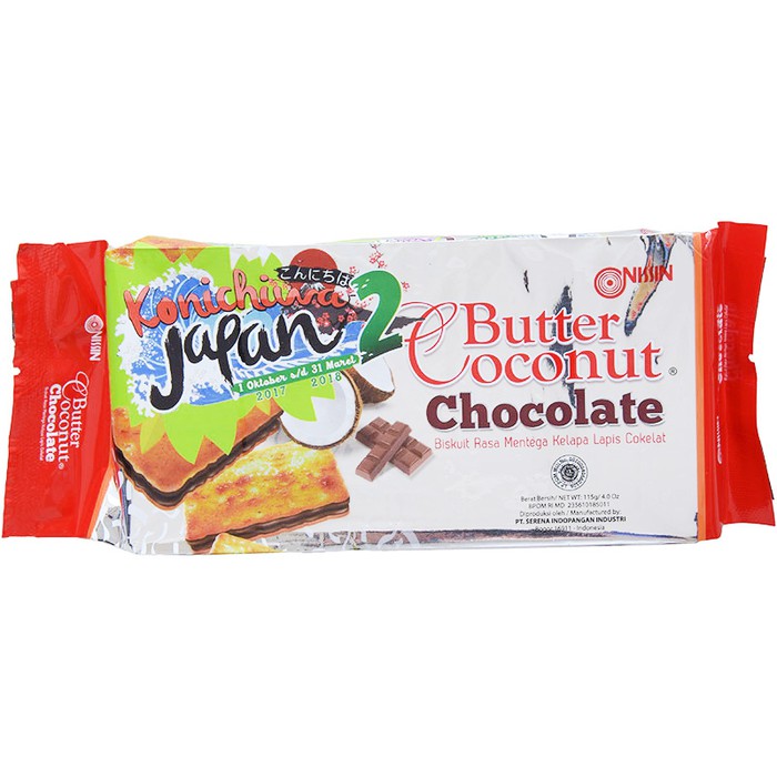 

Nissin Butter Coconut Choco 115 Gram 1 Karton isi 24 Pak