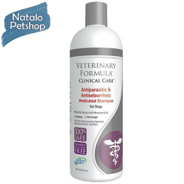 Veterinary Formula Antiparasitic &amp; Antiseborrheic Shampoo 473ml - Kudis/Ketombe Kucing/Anjing