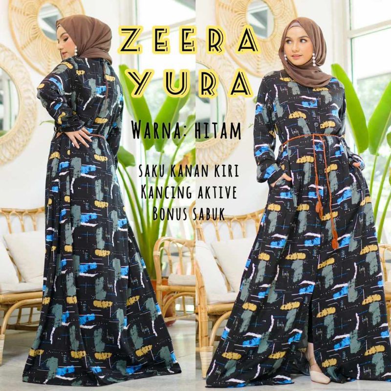 Daster arab ZEERA YURA Dress Rayon Kancing Outher