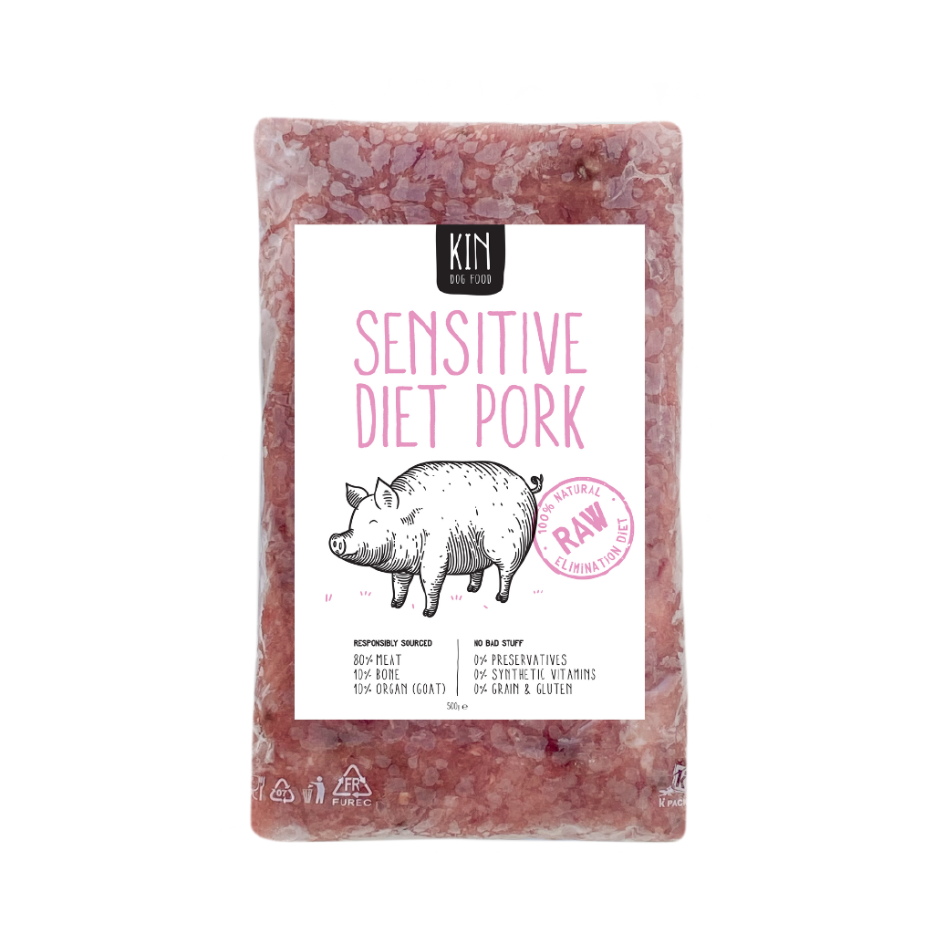 

KINDOGFOOD Makanan Anjing RAW Sensitive Pork and Goat 500gr