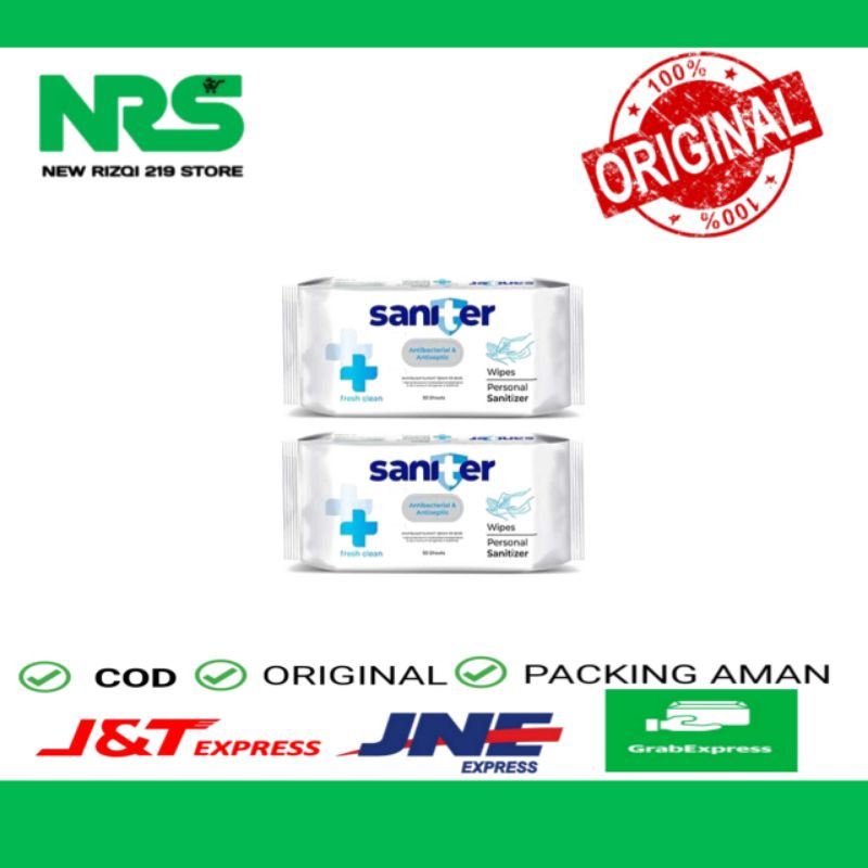 Saniter Wipes 50Sheets - Tissue Basah Saniter