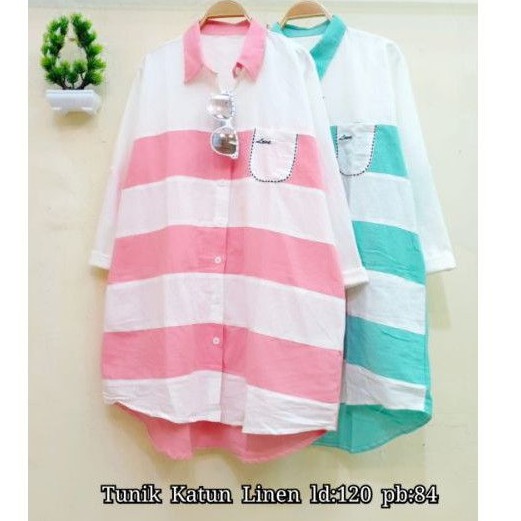 Tunik katun linen jumbo ld 120 cm