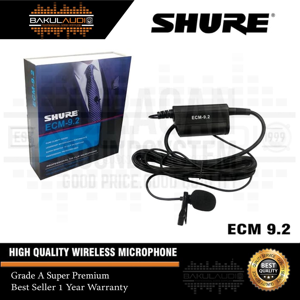 Mic Clip On Shure ECM 9.2 Mic Jepit Shure