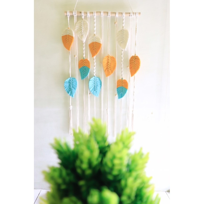 macrame daun warna warni