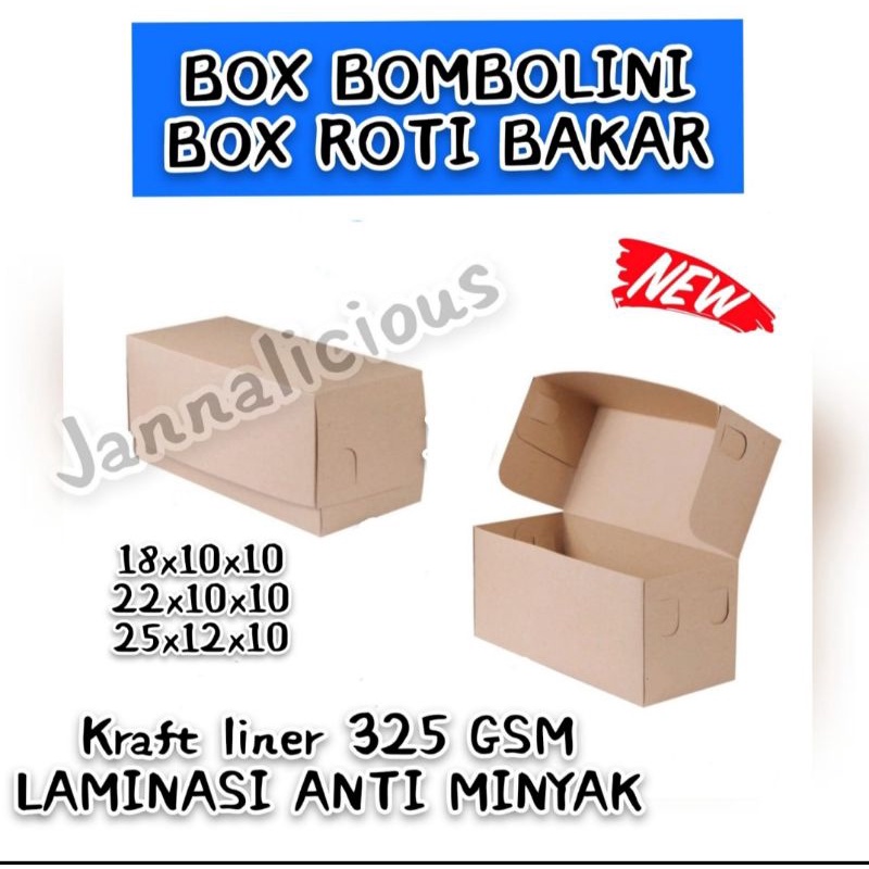 Box Bomboloni/Box Roti Bakar ~ Kraft Liner