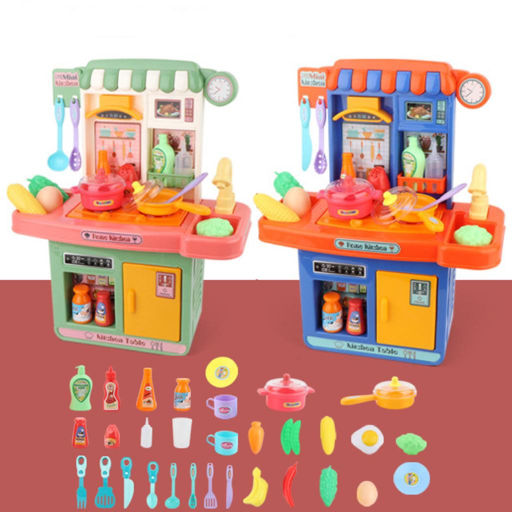 [FUNNY]Mainan Anak Kitchen Set Spray Mist Mini 33pcs / Mainan Masak Kompor Bisa Kluar Uap