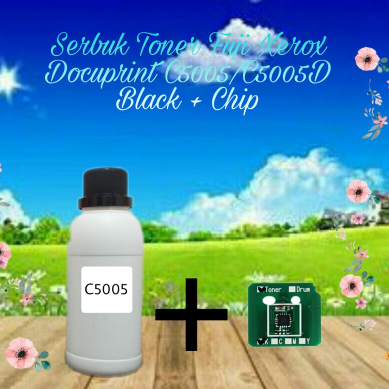 Serbuk Toner Refill Toner Color Xerox DocuPrint DP C5005 C5005D C-5005 5005D Black 1x Isi + Chip