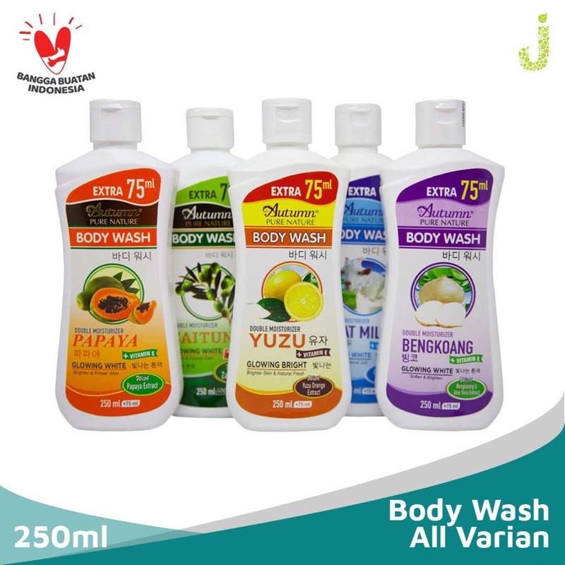 Ready Stok grosir autumn glowing bright yuzu body wash 250ml + 75ml extra