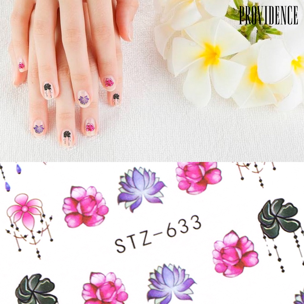 Providence Nail Sticker Flower Water Transfer Black Necklaces Jewelry Nail Decal for Professional Salon