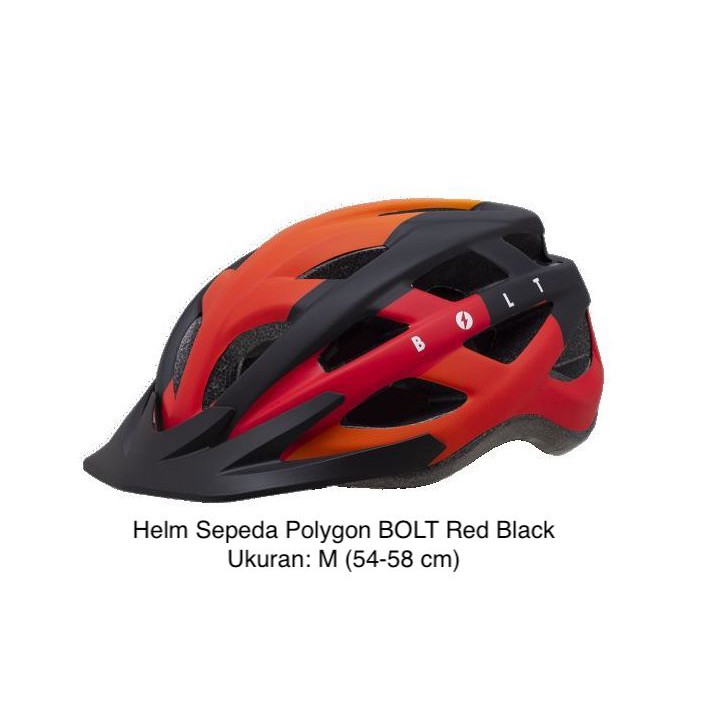 Helm Sepeda MTB / Roadbike Polygon BOLT Matt Red Black / Merah Hitam . Ukuran M