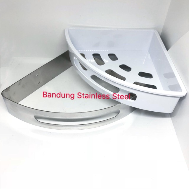 Rak sabun tempat sabun sudut dinding tembok stainless steel shampo kamar mandi