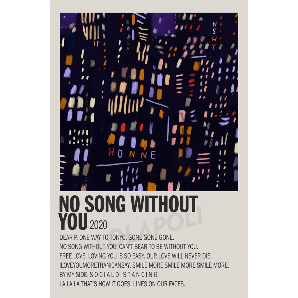 Poster Cover Album No Song Without You - HONNE