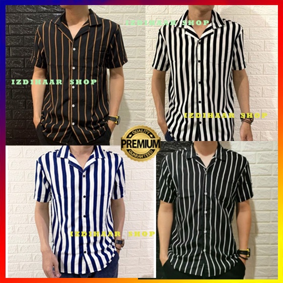 KEMEJA STRIPE PRIA MURAH / KEMEJA SALUR PRIA XXL