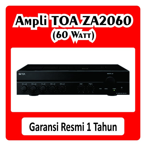 Amplifier TOA Ampli ZA 2060 ZA2060 ZA-2060 60 Watt W Mixer Original for 2 Horn Corong Speaker Masjid