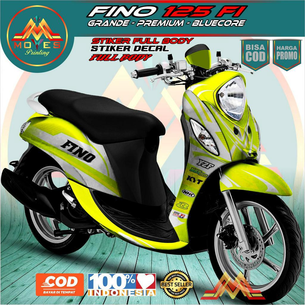 STIKER MOTOR YAMAHA FINO FI 125 DECAL STRIPING FULL BODY KEREN MURAH BERKUALITAS MOTIF RACING