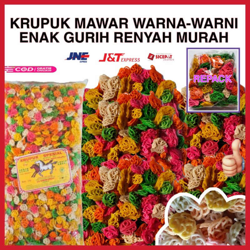 

Kerupuk mawar Krupuk MENTAH SEPESIAL/krupuk mawar warna-warni Rasa Enak GURIH Renyah