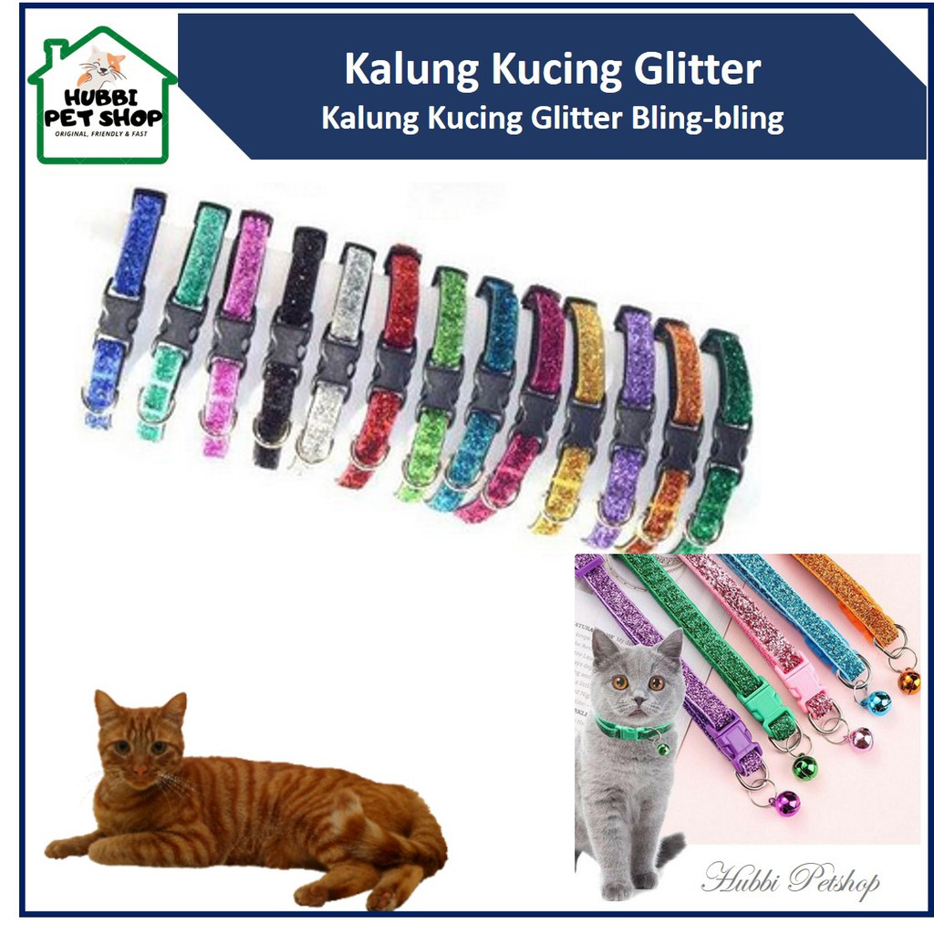 Kalung Kucing Lonceng Glitter Bling-bling