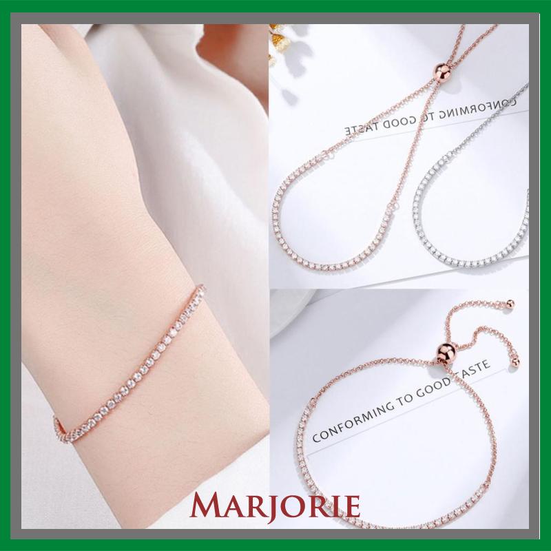 Gelang  Serut Titanium Rantai Adjustable Bracelet Perhiasan Wanita-MJD