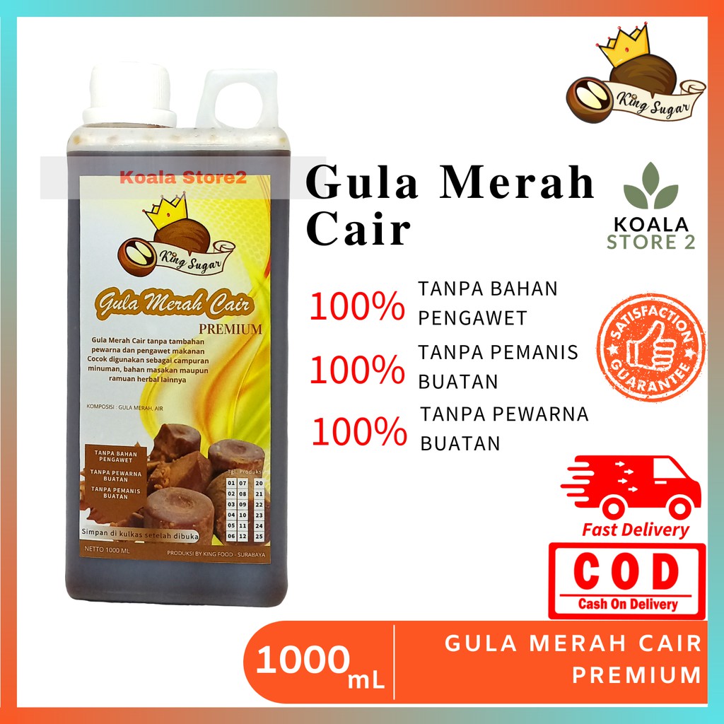 

Gula Merah Cair By King Sugar 1 Liter / Brown Sugar Cair 1000 mL / Campuran Minuman Hitz Kekinian