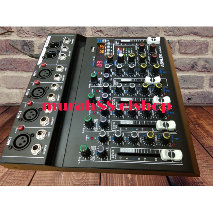 Mixer 4 Channel Ashley Audio Four USB MP3 Recording Bluetooth Phantom