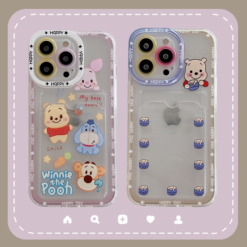 Soft Case Pelindung Lensa Transparan Desain Winnie the Pooh Untuk iPhone 12 13 Pro MAX 11 X XR XS MAX 7 8 Plus