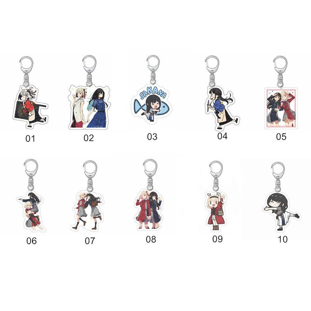 Needway Liris Recoil Keyring Anime Kartun Lucu Mizuki Nakahara Takina Inoue Key Ring