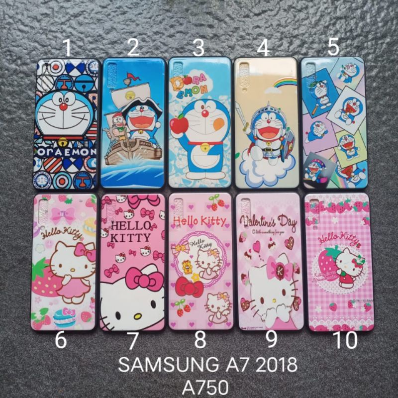 Case gambar Samsung A750 . A7 2018 motif cewek ( 4 motif ) soft softcase softshell silikon cover casing kesing housing