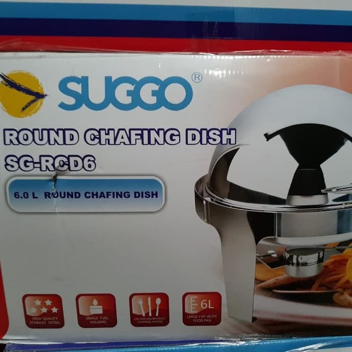 SPESIAL - ROUND CHAFING DISH SUGGO / PRASMANAN PEMANAS MAKANAN SUGGO SG-RCD6
