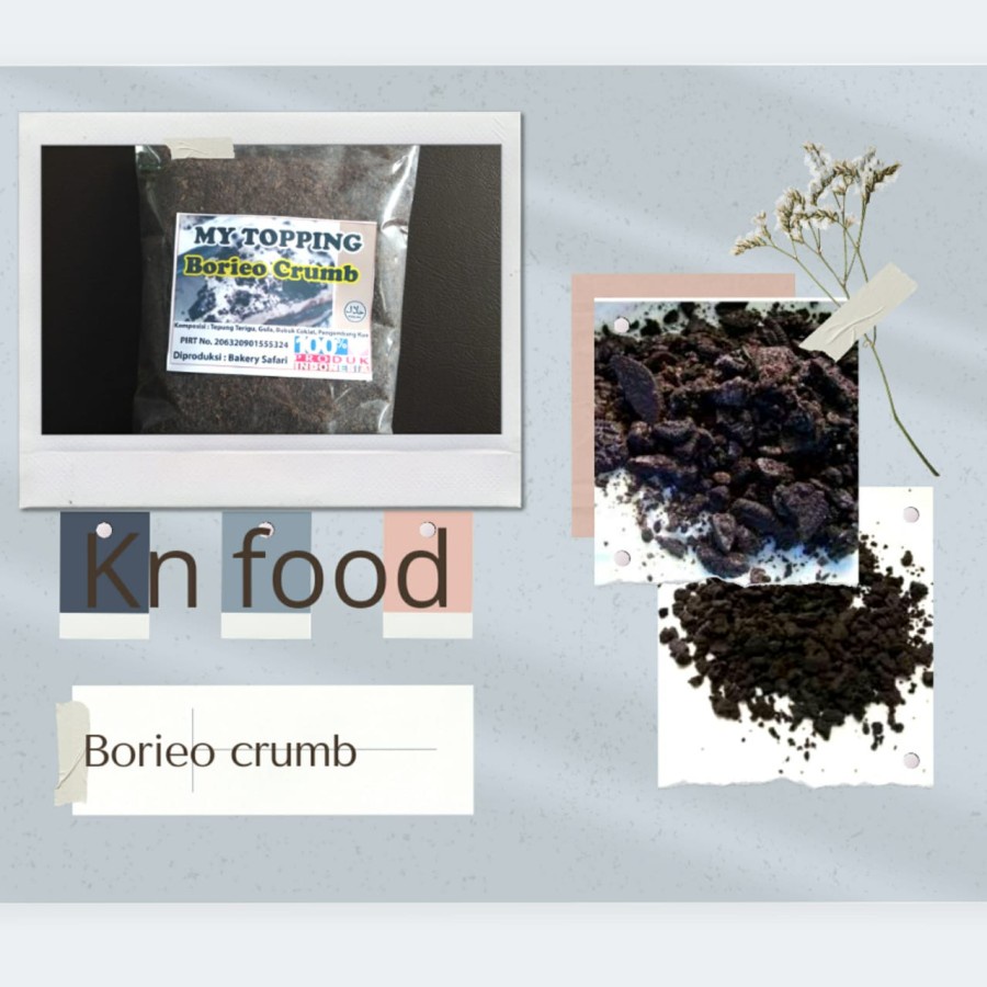 

My topping Borieco Crumb 1Kg- Potongan Biskuit Crumb Halus Borieo 1kg