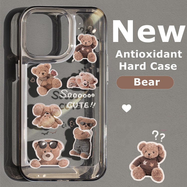 Soft Case Silikon TPU Transparan Motif Beruang Untuk IPhone 14 13 11 Pro 12 X XR XS Max SE2 6 6S 7 8 Plus