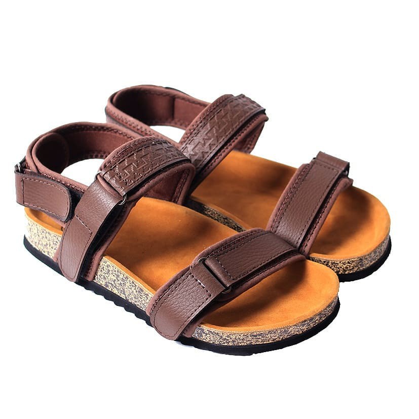 SANDAL PRIA WANITA TAPIS - KAWAY EMBO TAPS BROWN