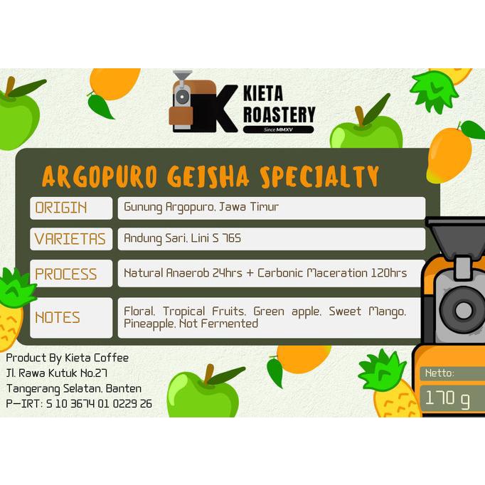 

ARGOPURO GEISHA SPECIALTY By Kieta Coffee
