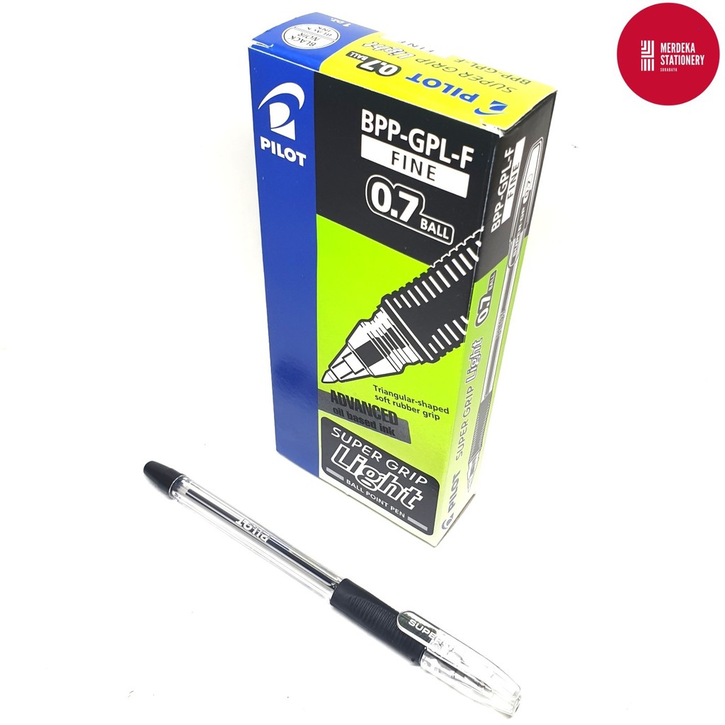

(ISI 12)Bolpen/Bolpoint/Pulpen Pilot SUPER GRIP LIGHT FINE 0.7mm BALL (HITAM)