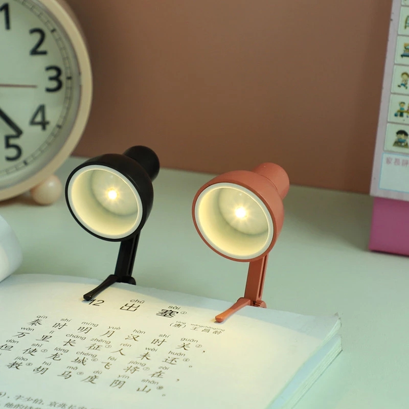 Mini  LED Night Clip Light / Novelty Flexible Clip Desk Reading Book Lamp /  Portable Travel Desk Lamp Night Lights