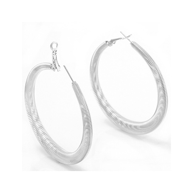 LRC Anting Tusuk Elegant  Spring Shape Design Pure Color Earrings