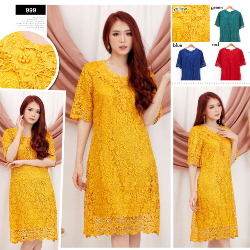 Dress brokat import/brokat Aurum/brokat kilat