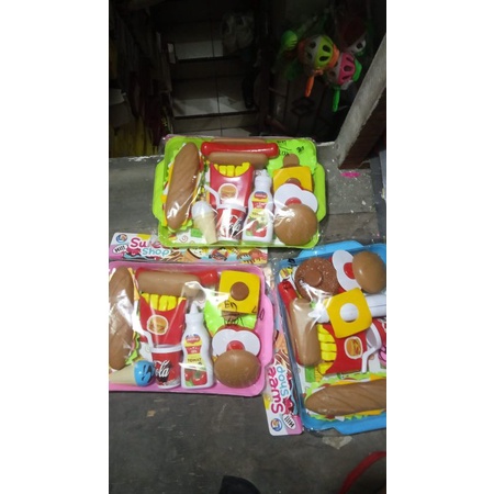 mainan masakan anak cewek hot dog Berger set murah