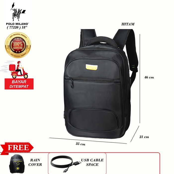 BEST SELLER!! Tas RANSEL PRIA MURAH POLO CAVALLO - 77220 - BACKPACK MULTIFUNGSI KEKINIAN FREE BOTOL Minum