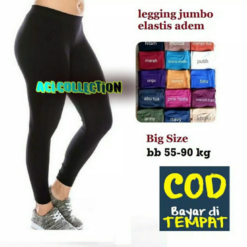 LEGGING JUMBO &amp; BIG SIZE XXL - XXXL 100kg / LEGGING SUPER JUMBO soft rayon kaos