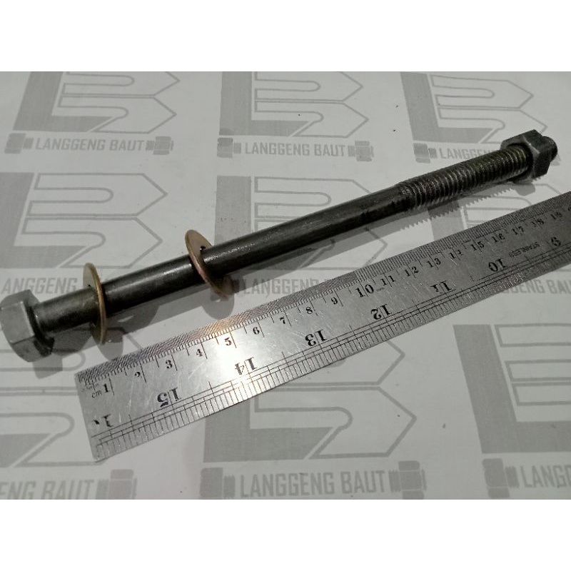 Baut Mur Balok Kayu Kunci 19 Panjang 20 cm / Baut Blandar 20cm NC 1/2X8