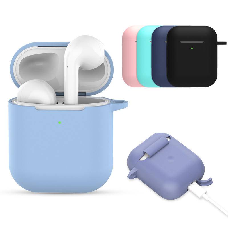 Case Pelindung Earphone Wireless Bahan Silikon Dengan Kait Untuk Apple Airpods 1 2 3 Pro