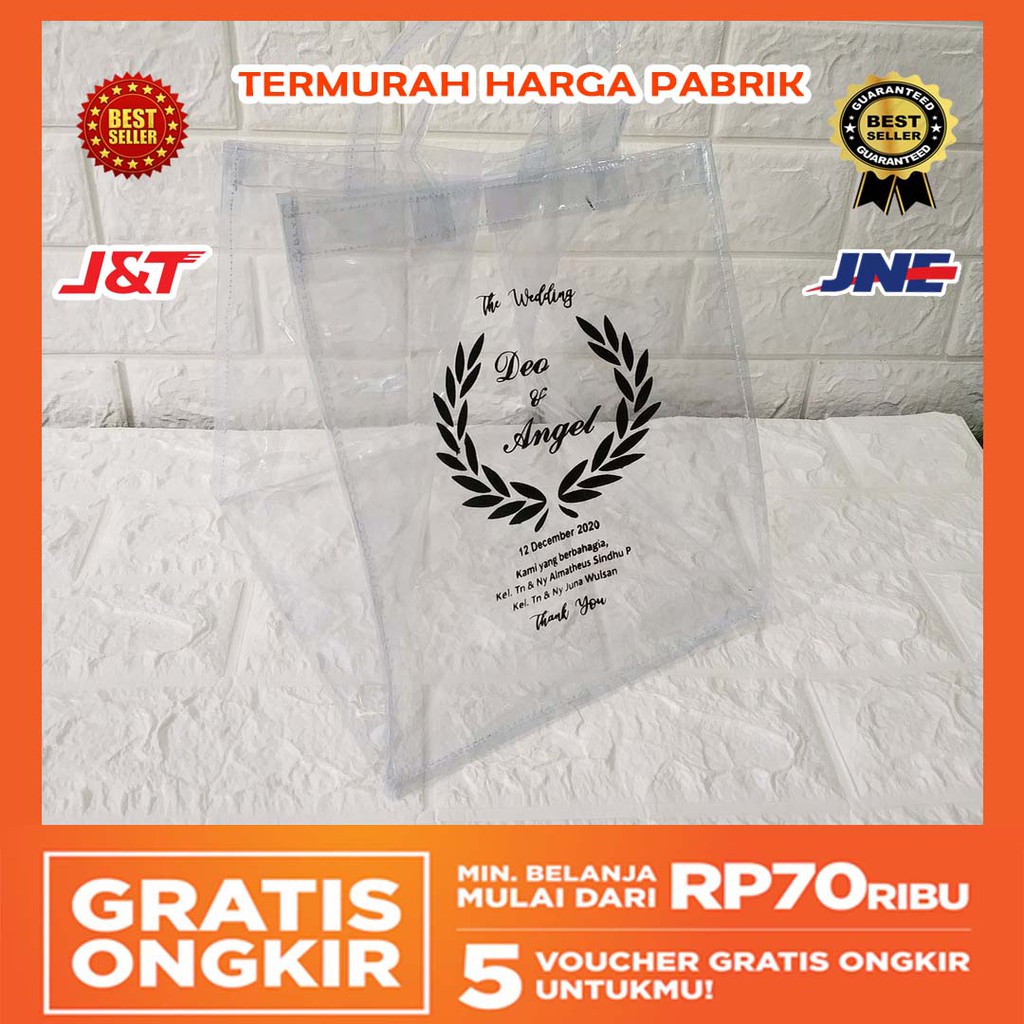 

(EXCLUSIVE SHOPEE) Tas mika pvc sablon totebag sablon goodiebag sablon