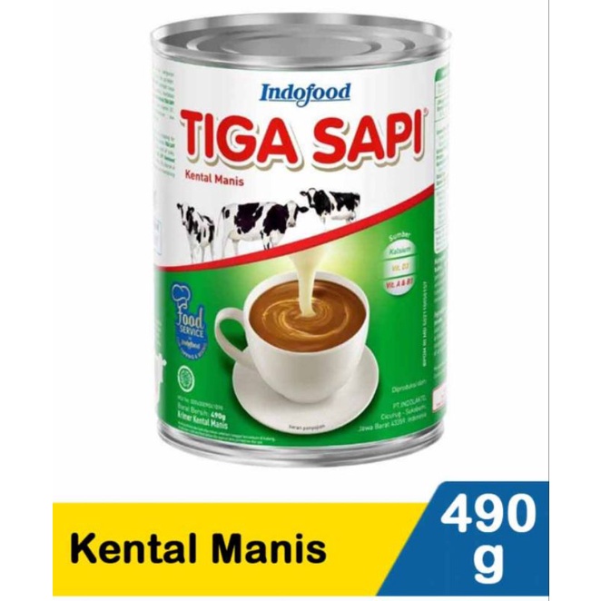 

Susu kental manis Tiga Sapi Indofood ukuran 490 ml