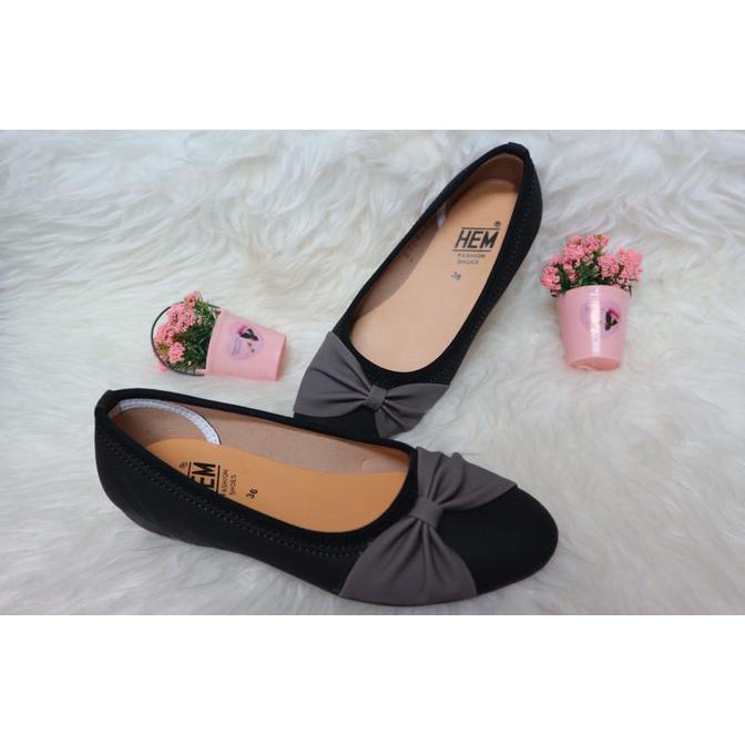 KUALITAS TERBAIK SEPATU FLAT SHOES WANITA HEM - 5138 DISKON