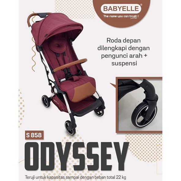 Stroller Babyelle Odyssey S-858 Compact Stroller Melipat Hanya Menggunakan 1 tangan