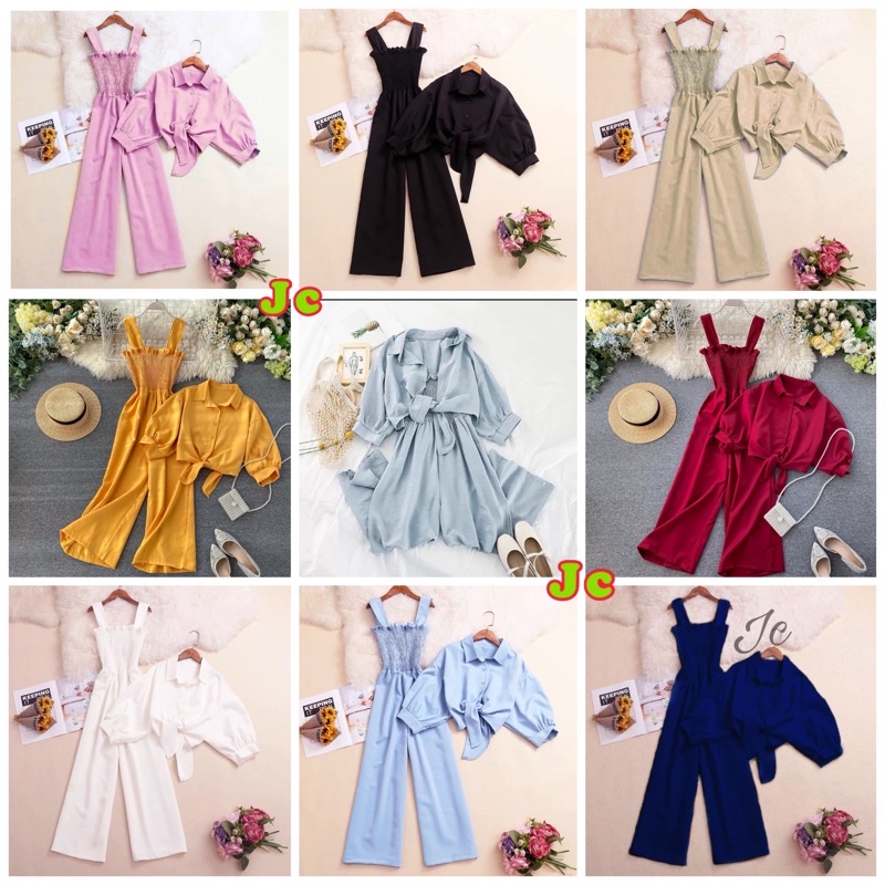 READY 12Warna JC-SET 2IN1 JAMSUIT LACIELA / Set jumpsuit Lala Wanita murah / Set wanita bangkok