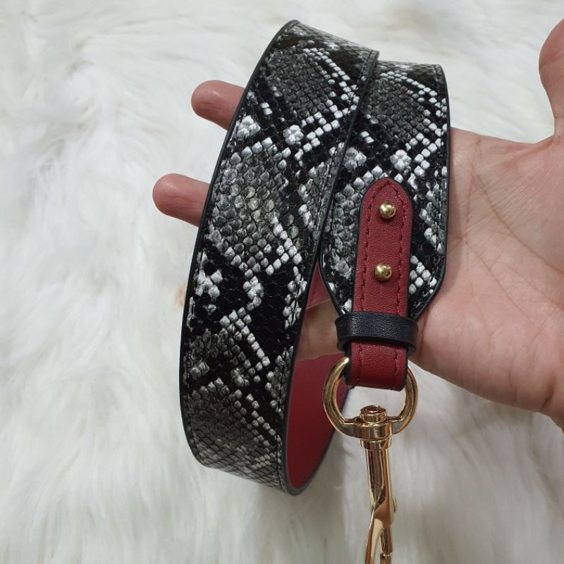 CROCO Grained pu leather bag strap